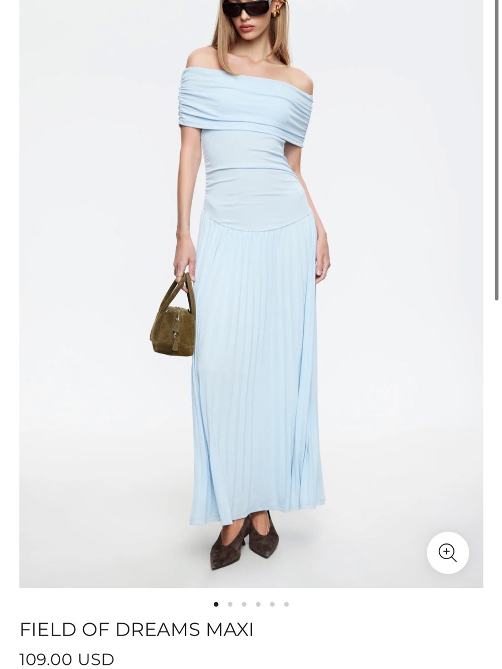 Lioness Off-Shoulder Light Blue Maxi Skirt Dress